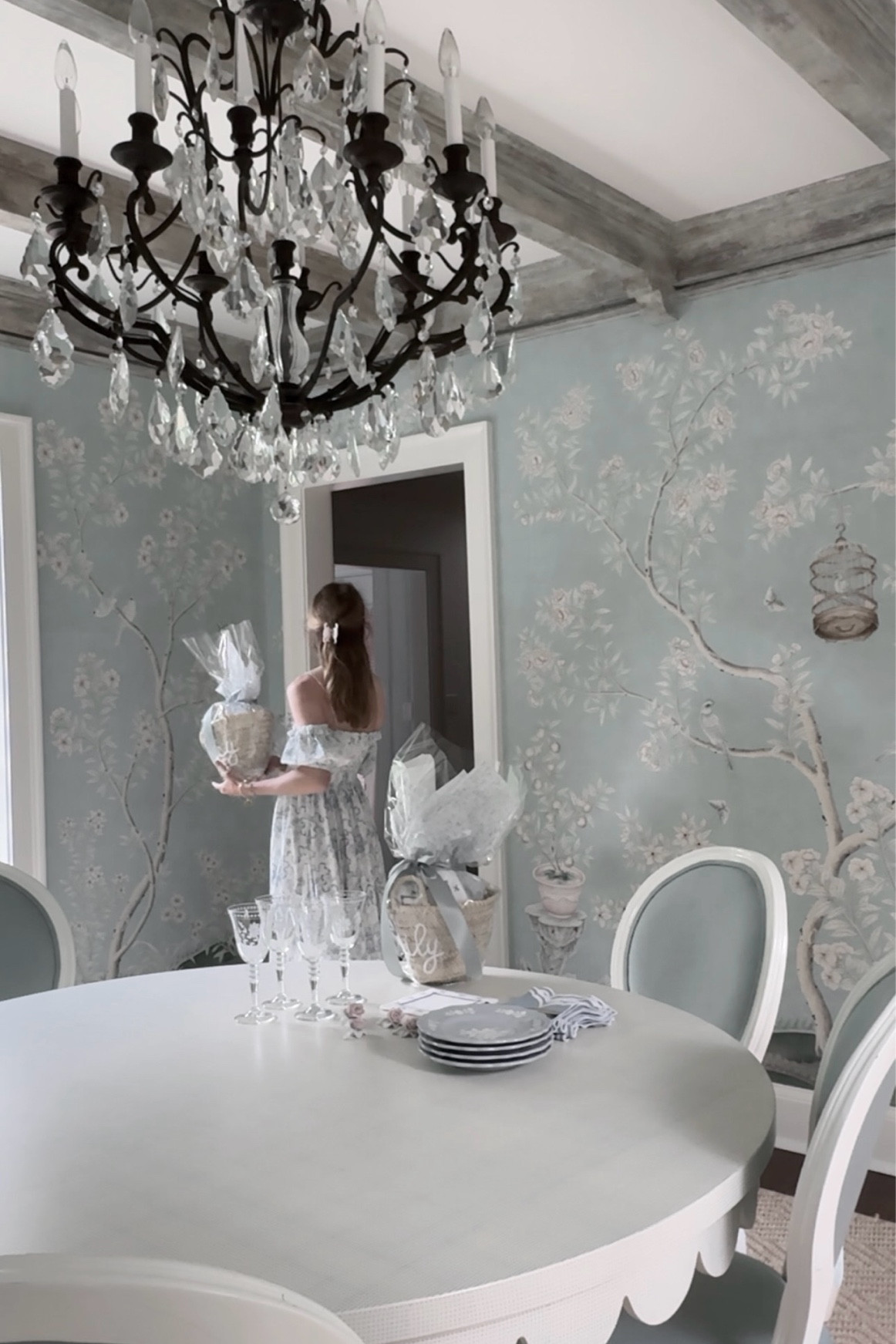 The prettiest way to wrap a gift! I also love these baskets as place settings and party favors.  