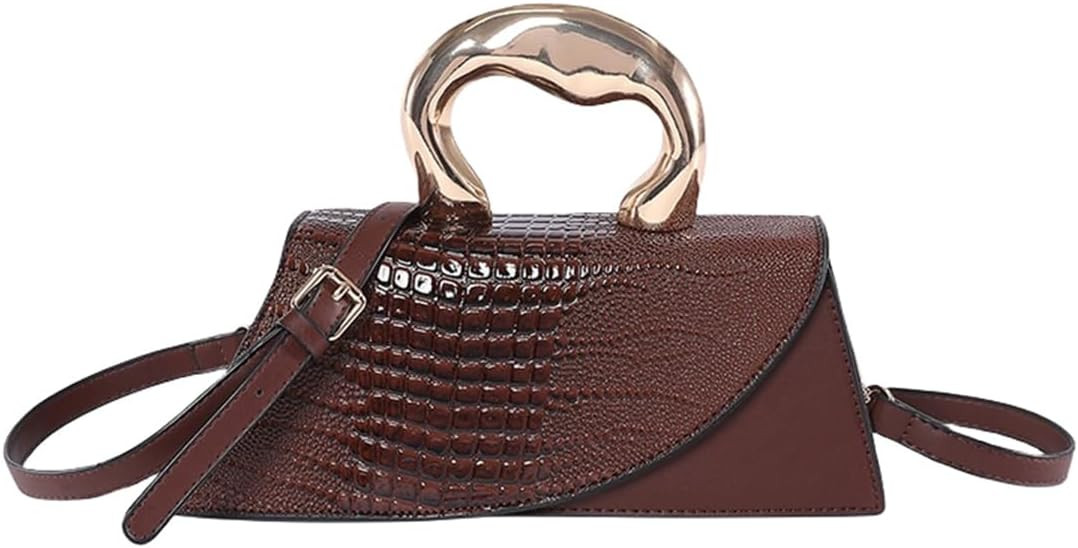 Women Vegan Leather Evening Handbag Crocodile Pattern Handle Clutch Purse Cross Body Envelope Bag | Amazon (US)