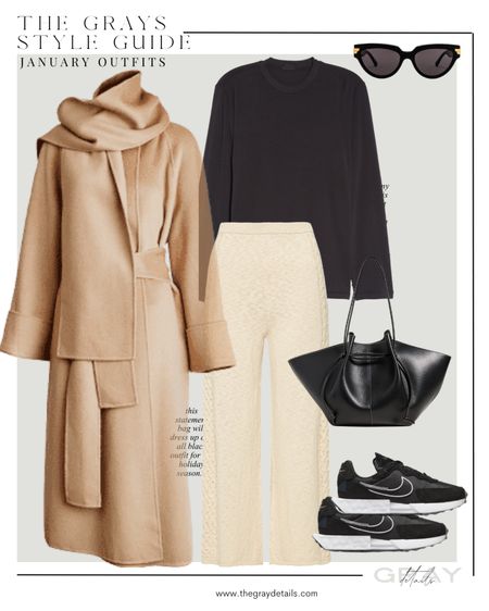 January capsule wardrobe / lounge pants, scarf coat, Nike sneakers, casual outfit, winter outfit 

#LTKFind #LTKstyletip #LTKtravel