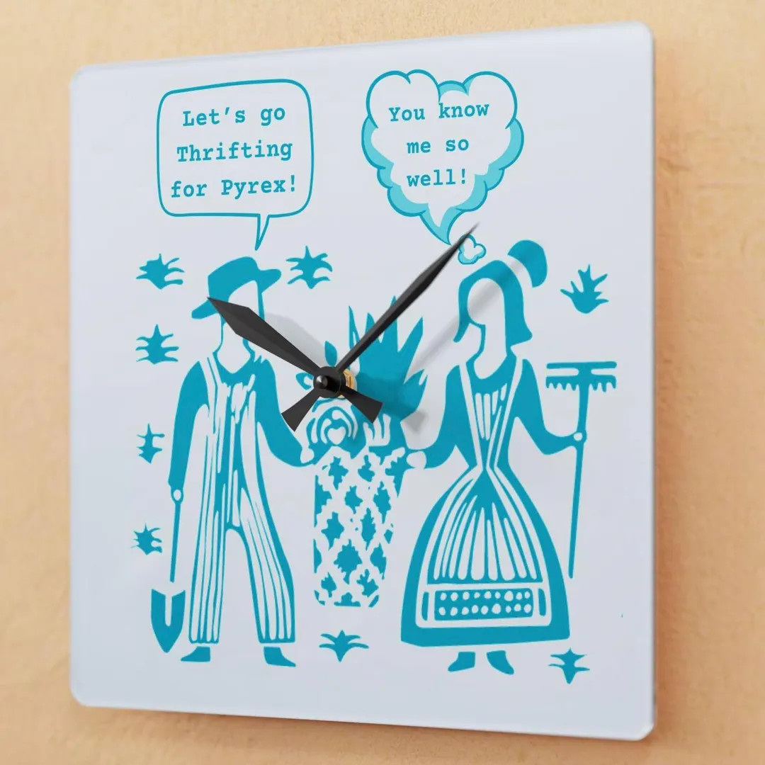 Amish Pyrex Inspired Love and Butterprint Acrylic Wall Clock, Kitchen Decor, Retro Farmhouse, Vin... | Etsy (US)