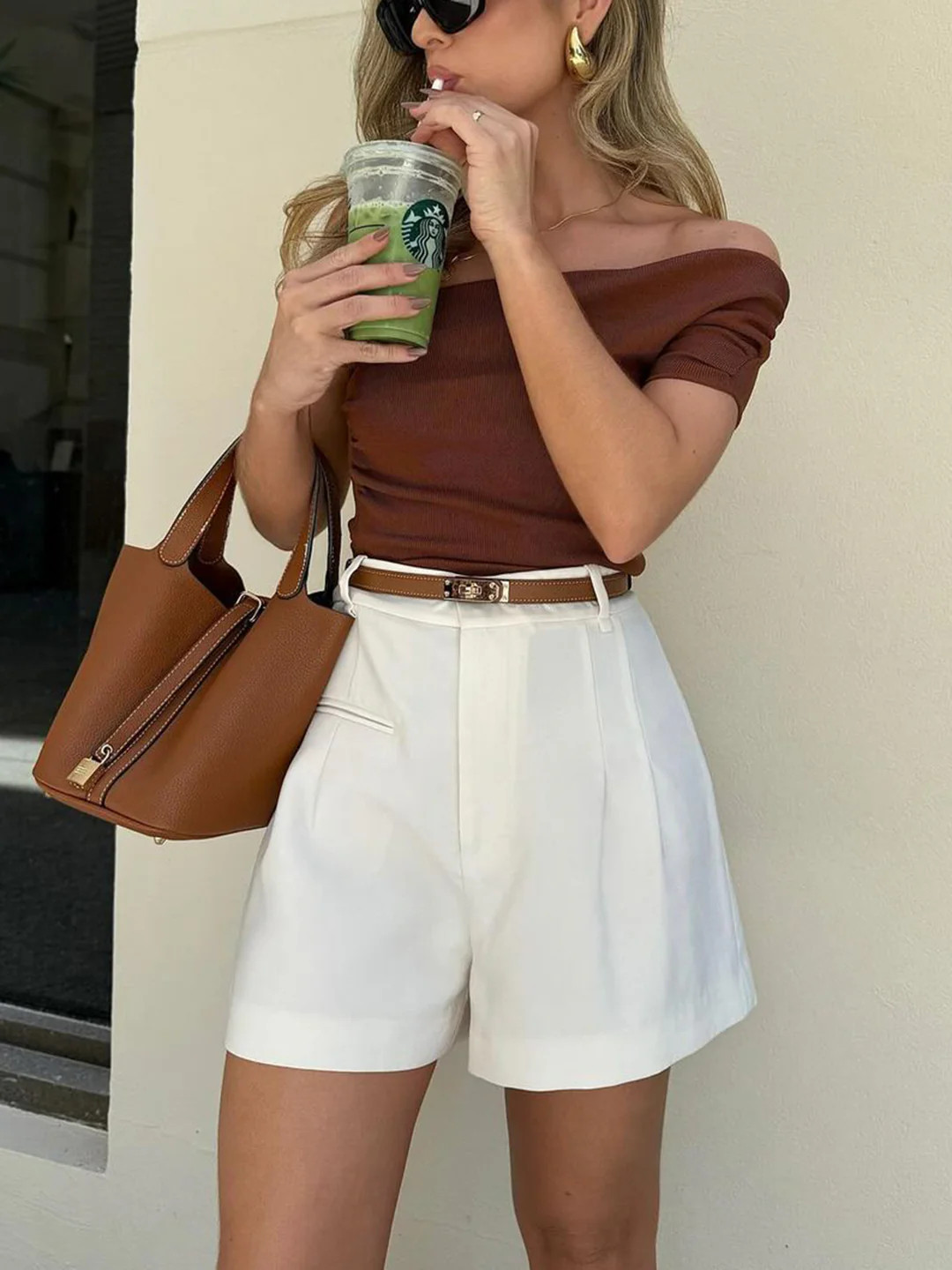 Semi-Sheer Mid-Waist Shorts Without Belt | Commense