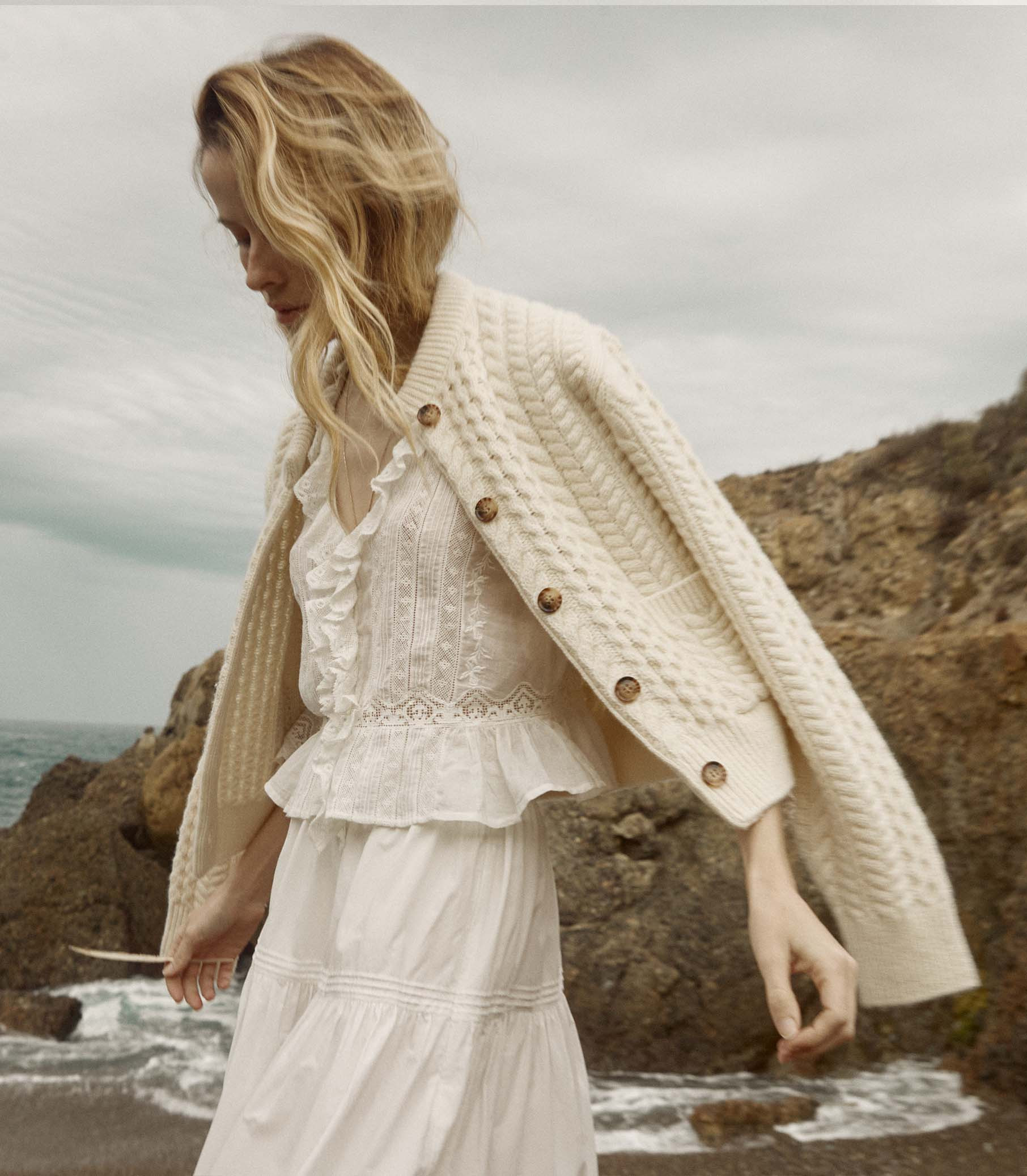 Mercina Cardigan - Ivory | DÔEN | DOEN
