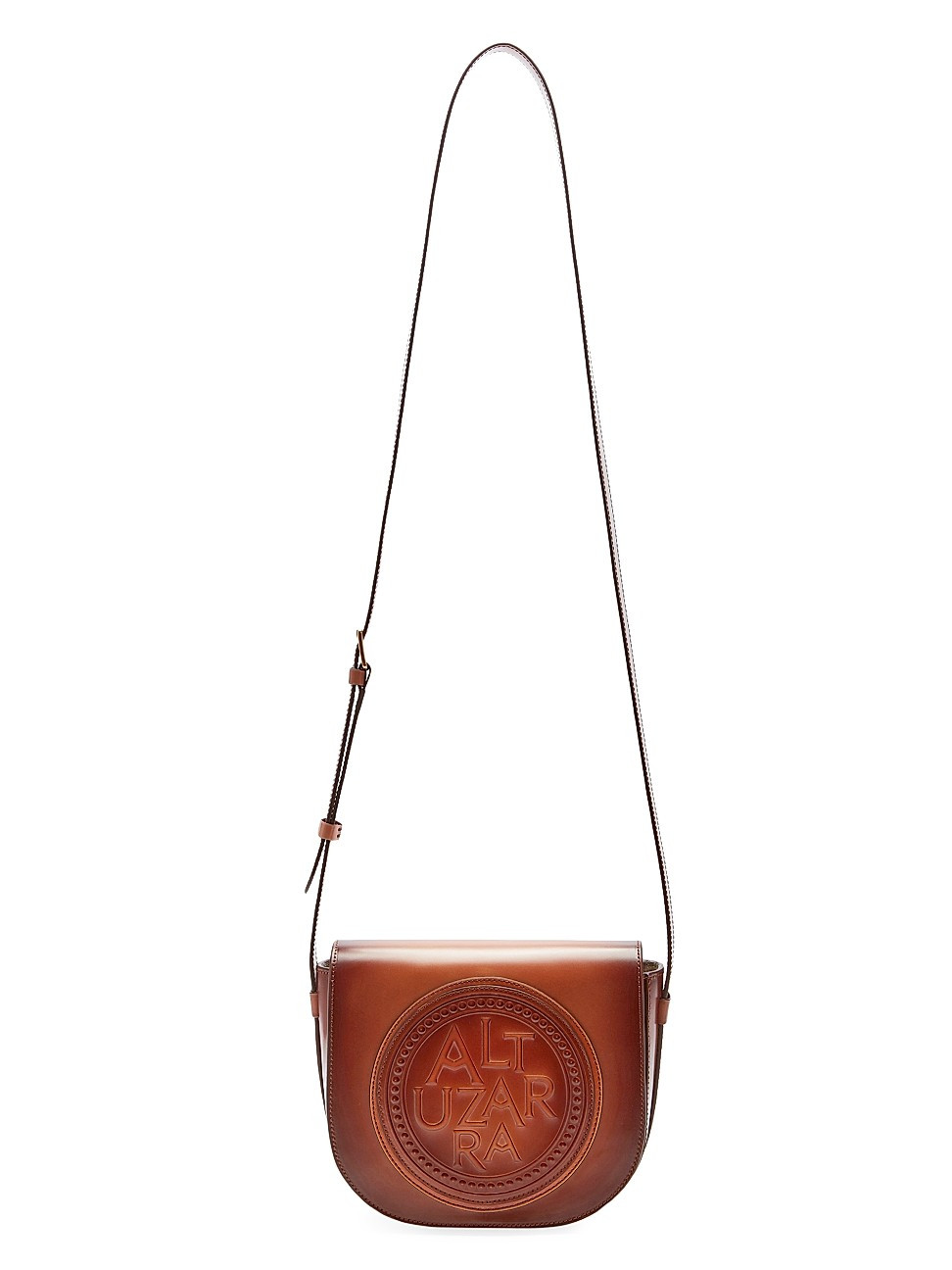 Women's Medallion Embossed Leather Saddle Bag - Brown | Saks Fifth Avenue