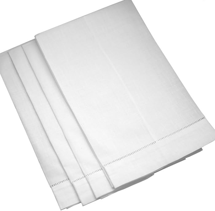 Bumblebee Linens 4 Pack 14" X 22" White Linen Tea Towels | Amazon (US)