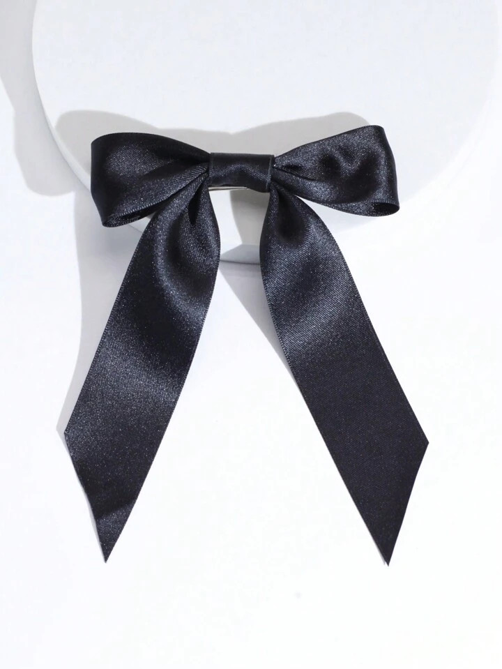 1pc Women's Fabric Ribbon Large Bow Hair Clip, Sweet Vintage Everyday Velvet Hair Accessory, Suit... | SHEIN