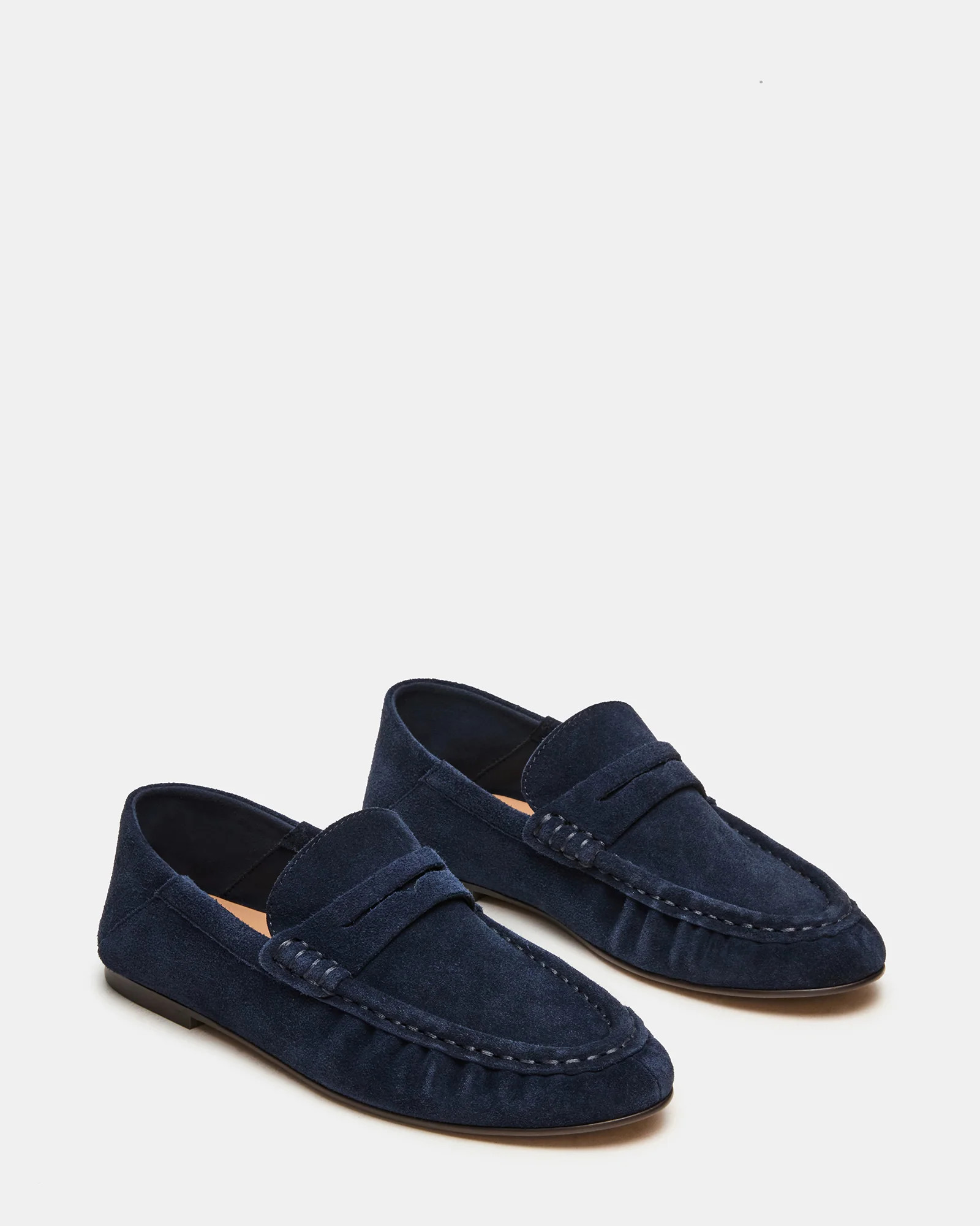 ROGER Navy Suede Slip-On Women's Loafer | Steve Madden (US)