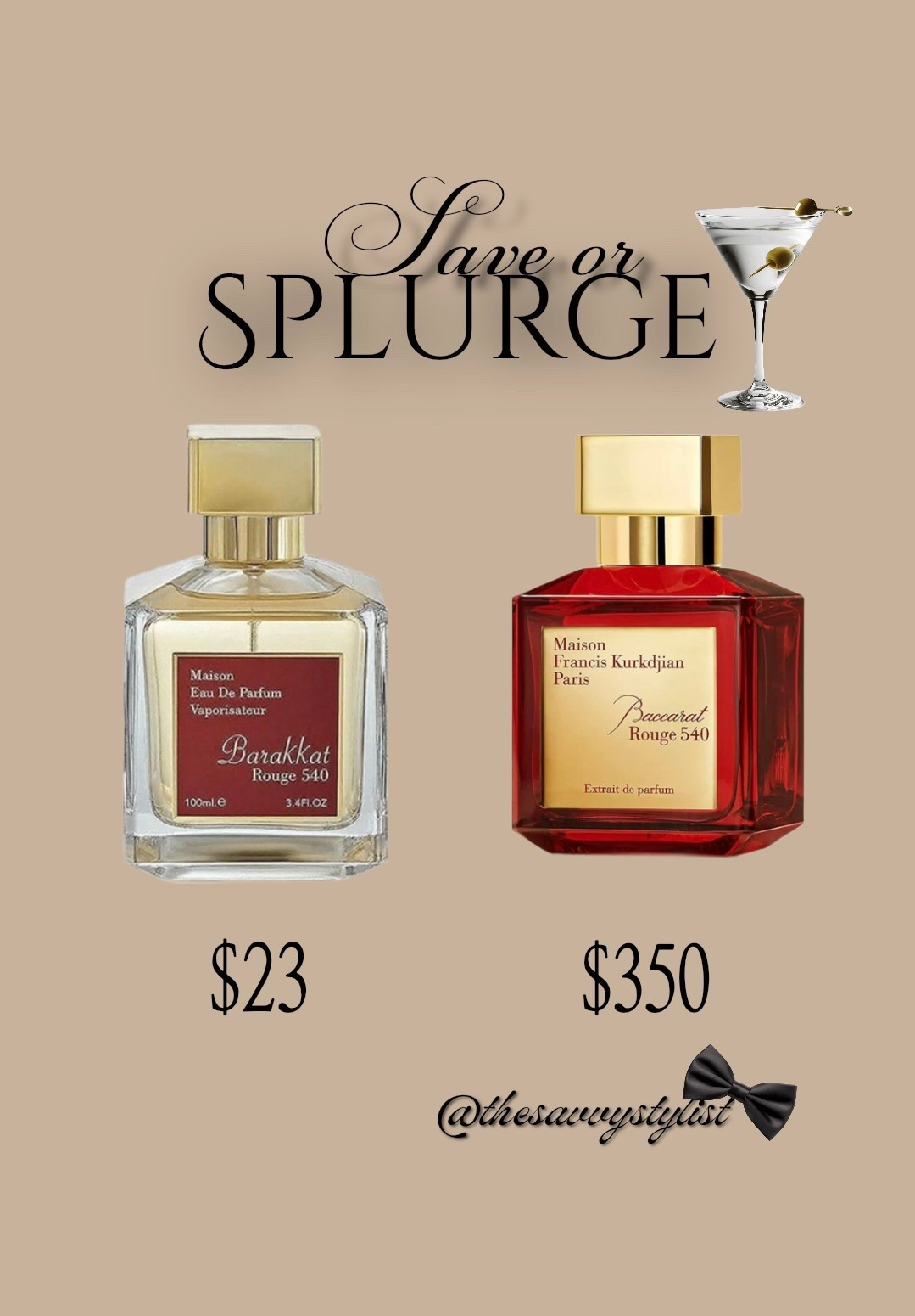 The best save or splurge. The one from Amazon is a compliment waiting to happen. Best perfume. Baccarat rouge 540 dupe. Amazon dupes. Dupe perfume. 

#LTKBeauty #LTKFindsUnder100 #LTKFindsUnder50