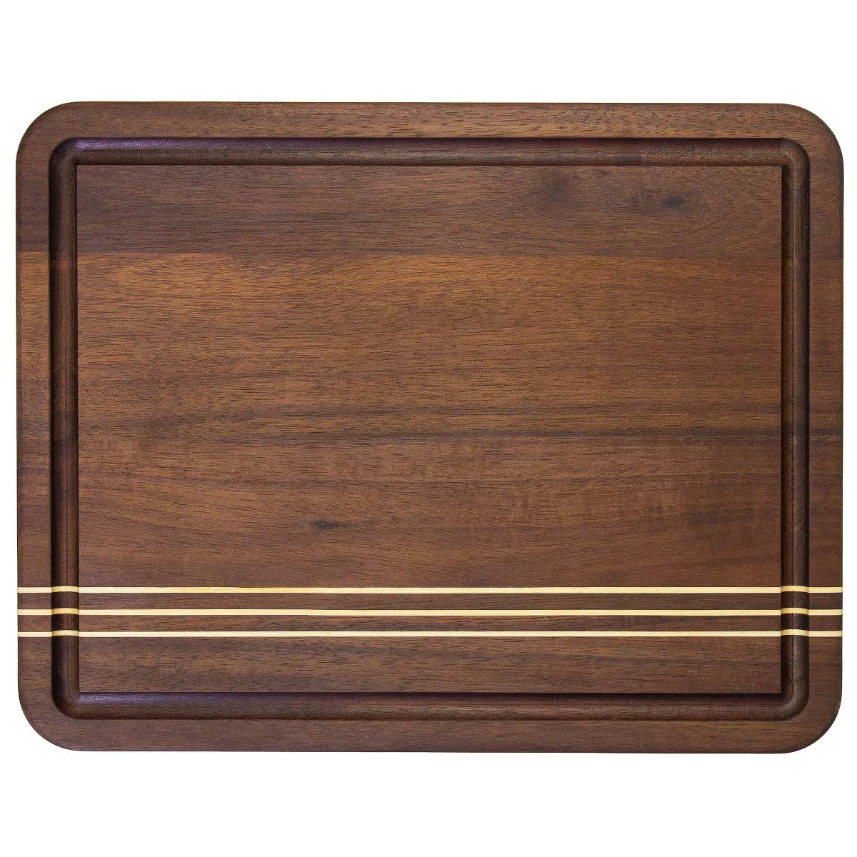 Rock & Branch  Large Dark Acacia Pinstripe Cutting Board | Target