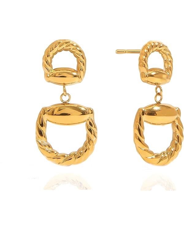Horsebit Dangle Equestrian Earrings Chunky Gold Earrings Western Jewelry For Women | Amazon (US)