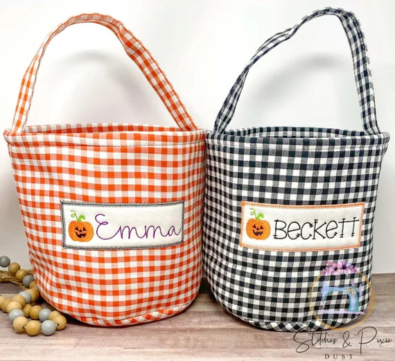 Kids Halloween Basket/personalized Embroidered Halloween - Etsy | Etsy (US)