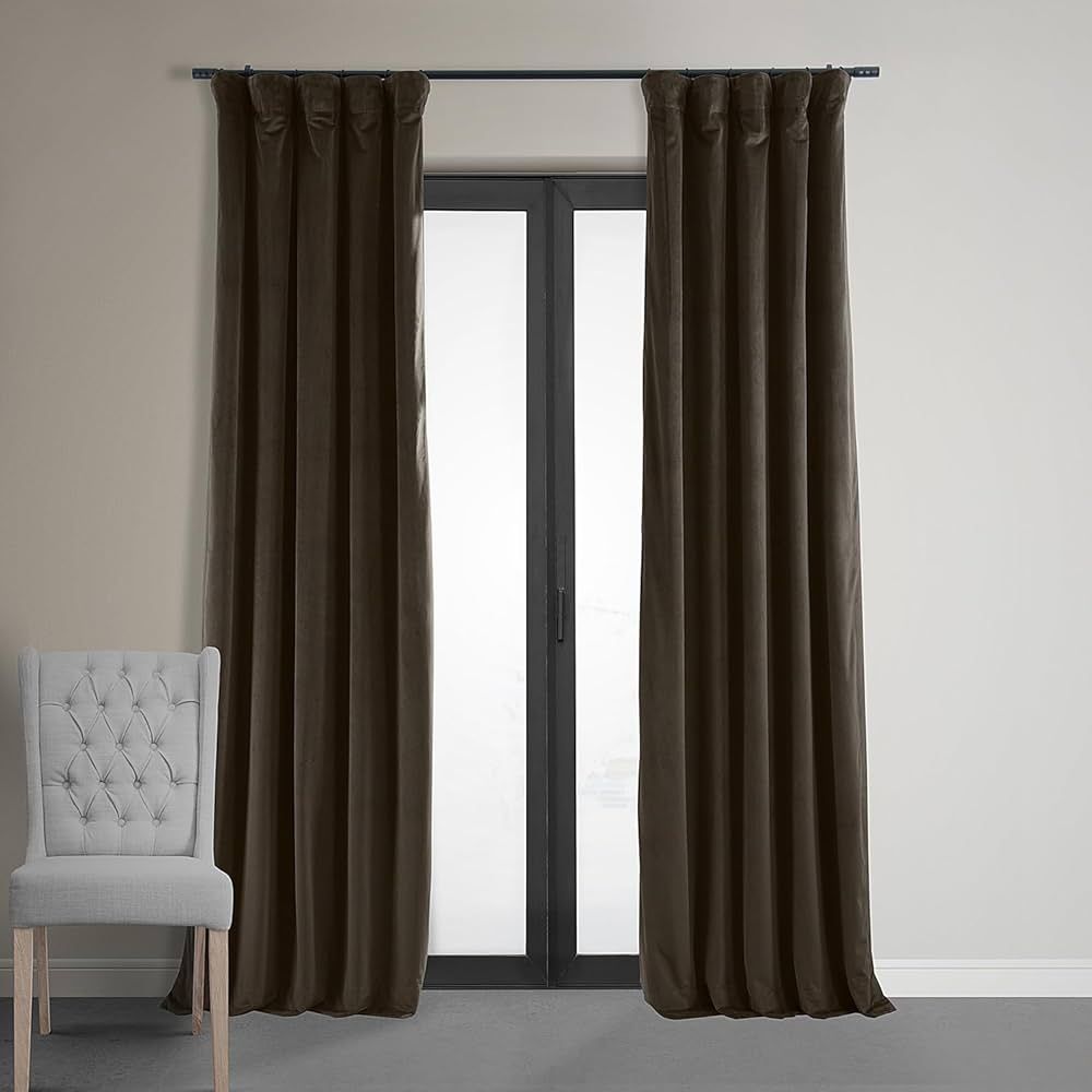 HPD Half Price Drapes Signature Velvet Thermal Blackout Curtains for Living Room 120 Inch Long (1... | Amazon (US)