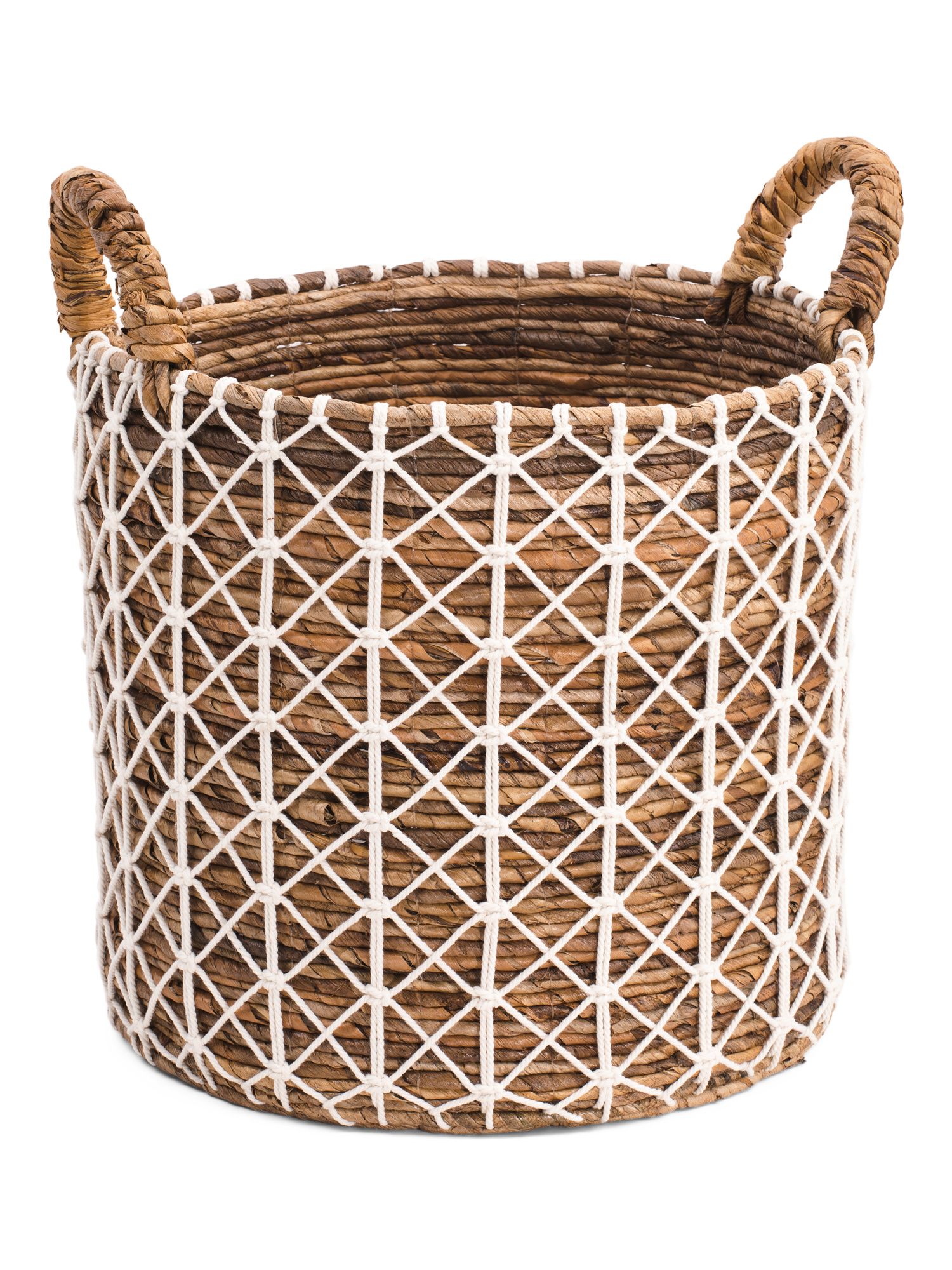 Medium Banana Round Basket With Macrame | Office & Storage | Marshalls | Marshalls