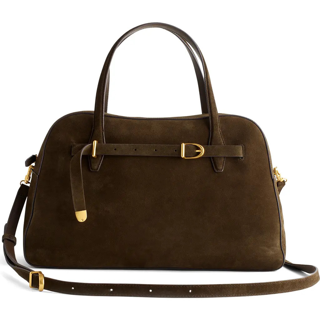 Madewell The Belted Suede Satchel in Expedition Green at Nordstrom | Nordstrom