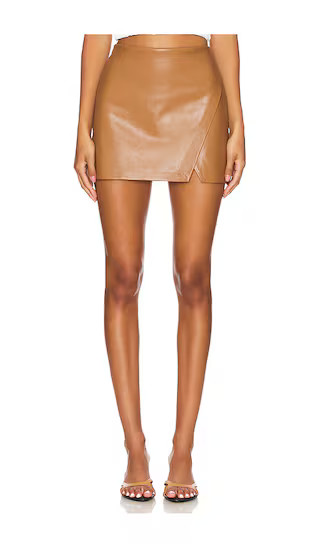 Siobhan Vegan Wrap Mini Skirt in Camel | Revolve Clothing (Global)