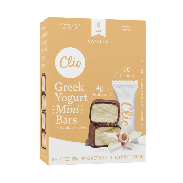 Clio Vanilla Greek Yogurt Mini Bars, 6.2 oz, 8 Ct | Walmart (US)