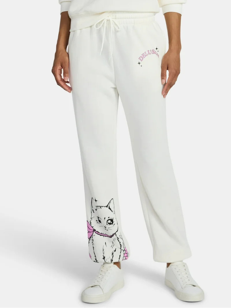 Delusions Consume Me Women's Graphic Fleece Joggers, 30'' Inseam, Sizes XXS-XXL | Walmart (US)