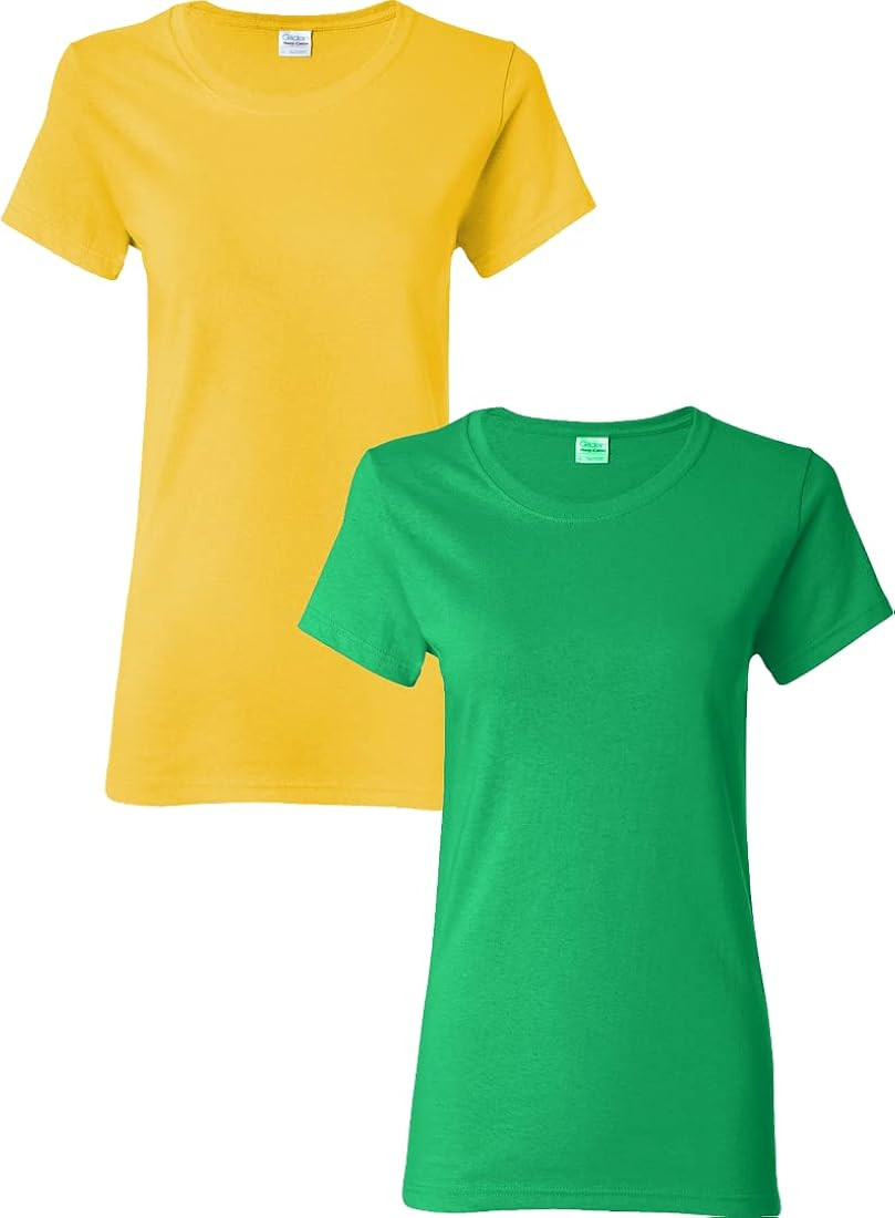 Gildan Women's Heavy Crewneck Cap Sleeve T-Shirt | Amazon (US)