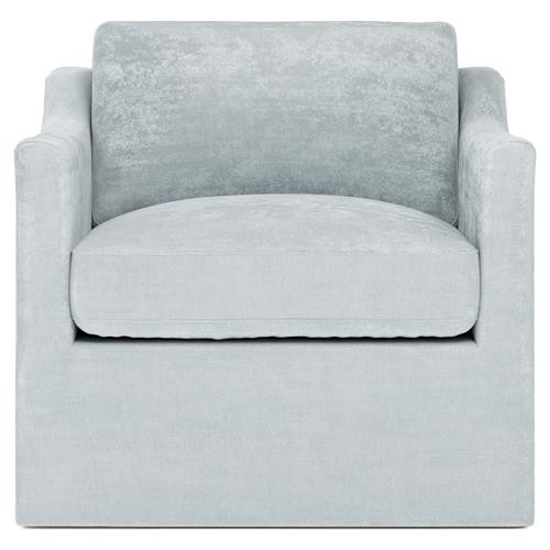 Madeline Pale Blue Swivel Chair | Kathy Kuo Home