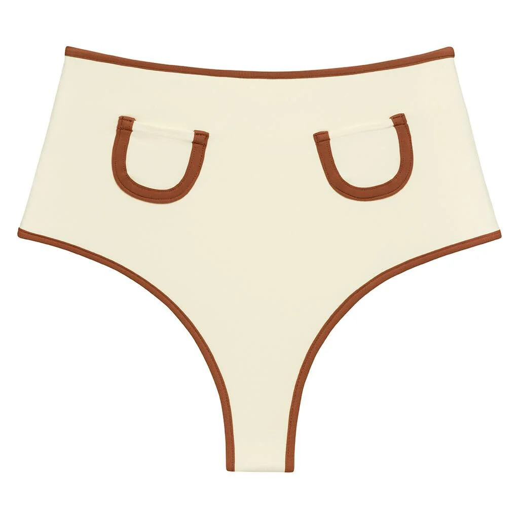 Oat Terracotta Binded Polly Bikini Bottom | Montce