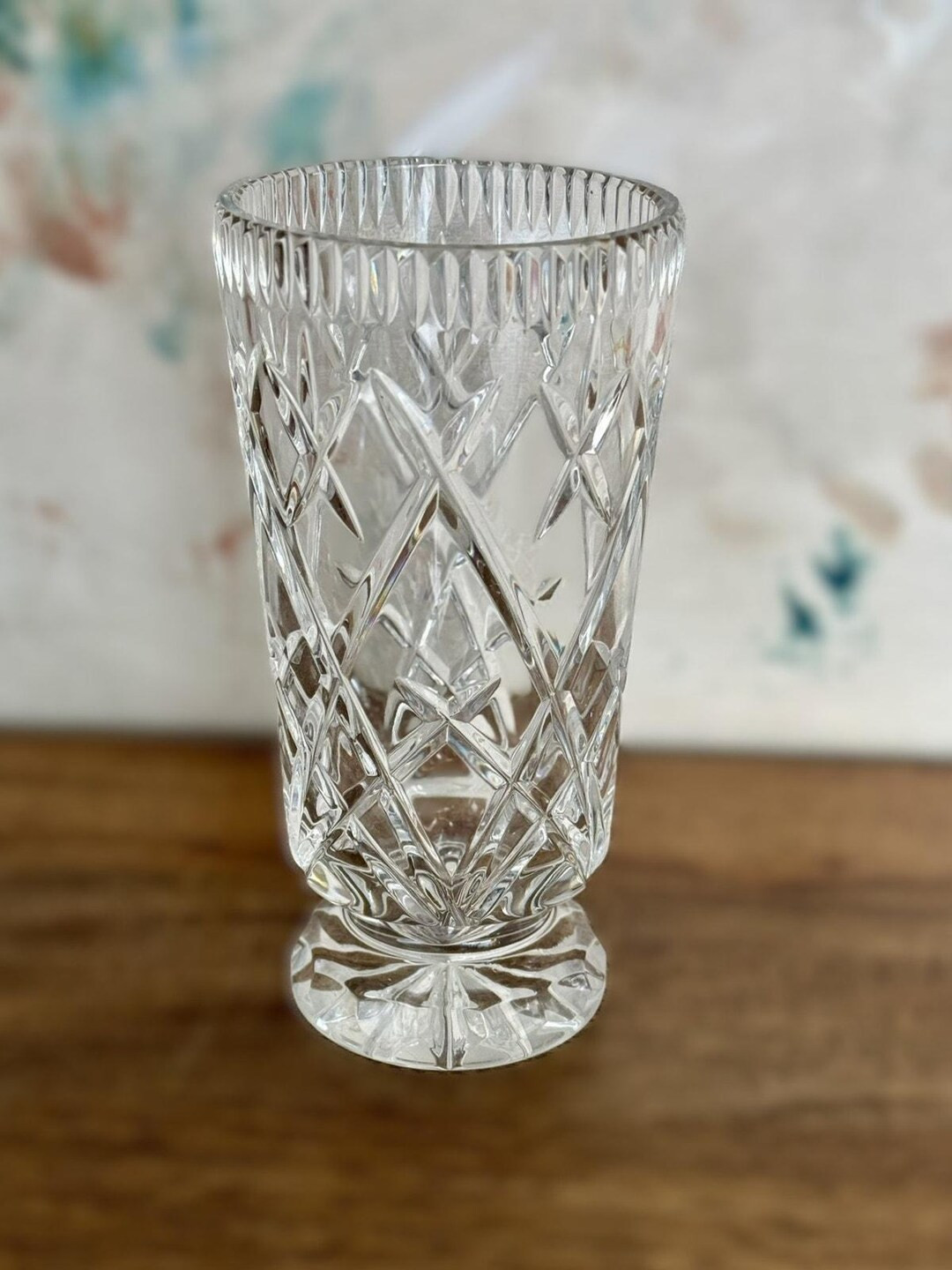 Vintage 7-inch Lead Crystal Vase With Diamond-cut Pattern poland, 1960s Style - Etsy | Etsy (US)