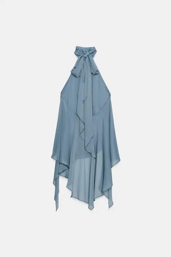 ASYMMETRISCHES NECKHOLDER-TOP ZW COLLECTION | Zara US