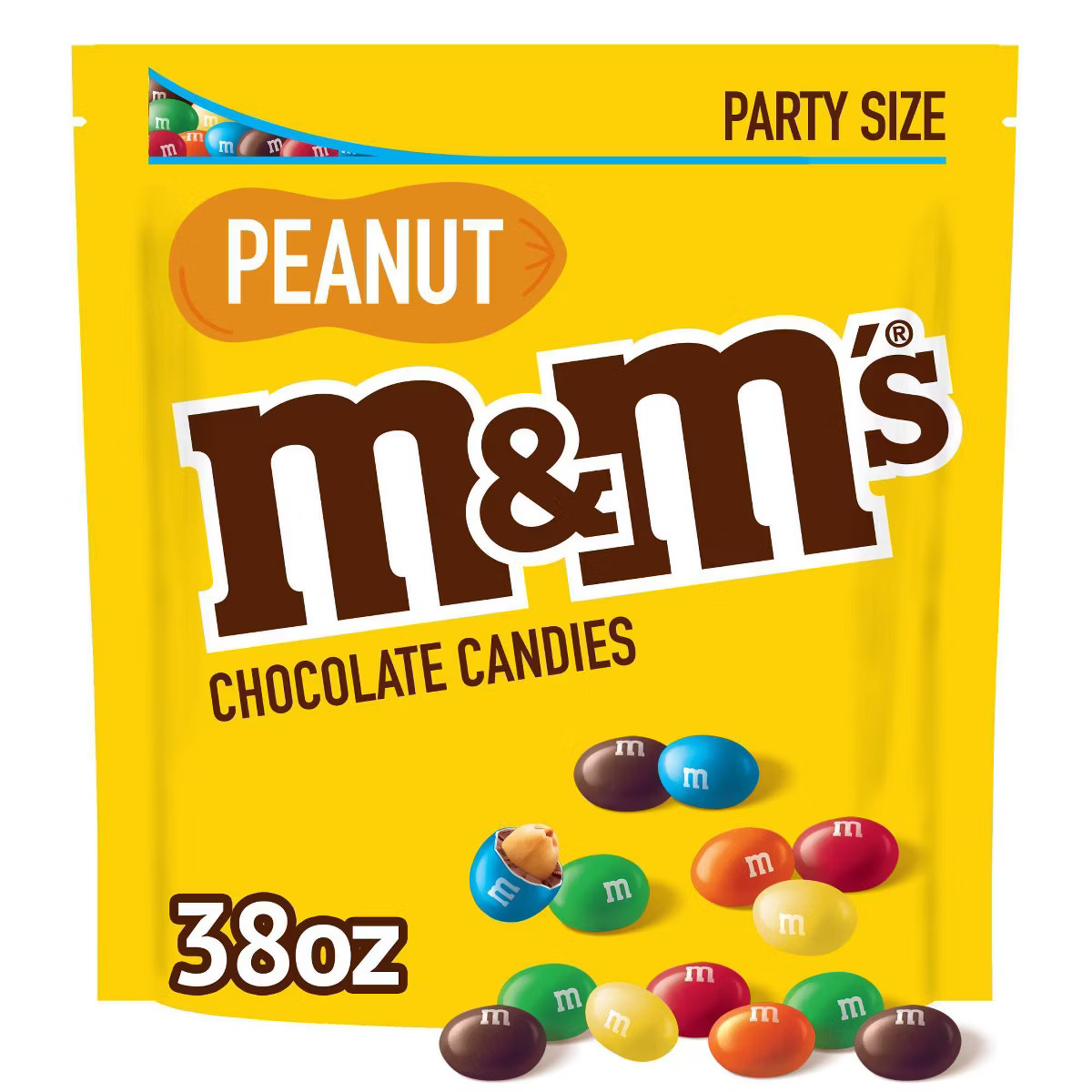 M&M's Party Size Peanut Chocolate Candies - 38oz | Target
