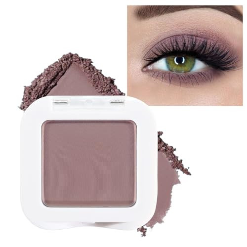 evpct Mauve Taupe Plum Matte Single Eye Shadow Palette Makeup for Older Women, Plum Lavender Purple Natural Cream Eyeshadow Palette for Green Eyes, High Pigment Mini Monochrome Eyeshadow | Amazon (US)