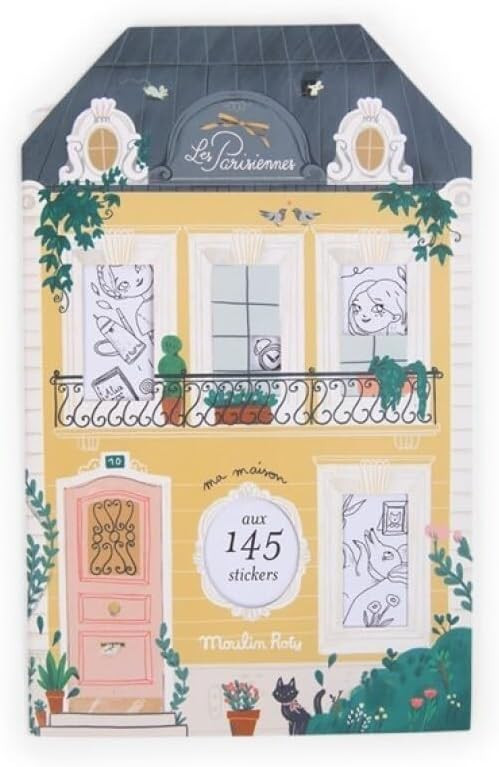 Moulin Roty The Parisiennes Coloring Book with 145 Stickers – Delicate Pencil Sketches, French-... | Amazon (US)