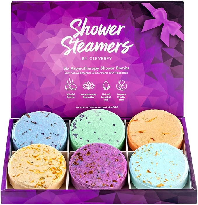 Cleverfy Shower Steamers Aromatherapy - Box of 6 Premium Shower Bombs with Essential Oils. Self C... | Amazon (US)