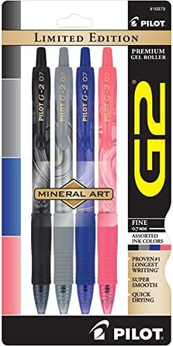 PILOT G2 Limited Edition Mineral Art Premium Gel Ink Roller Pen, 0.7mm Fine Point, Assorted Color... | Amazon (US)
