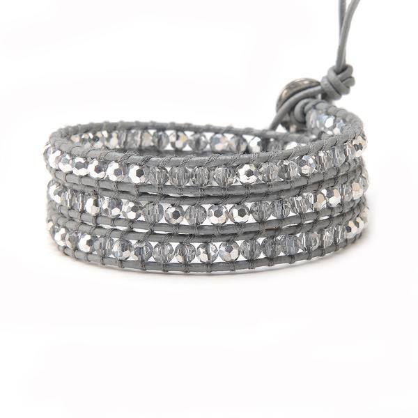 Light Silver Tone Crystals on Gray | Victoria Emerson