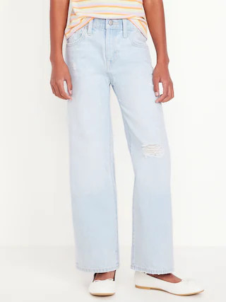 High-Waisted Baggy Wide-Leg Jeans for Girls | Old Navy (US)