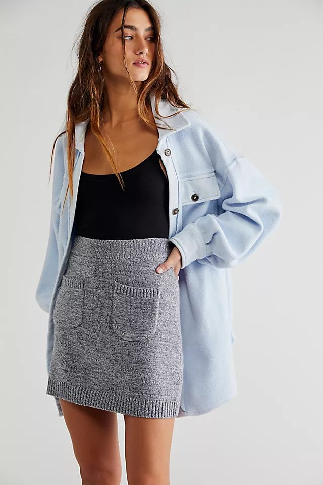 Care FP Solid Viola Sweater Mini Skirt | Free People (Global - UK&FR Excluded)