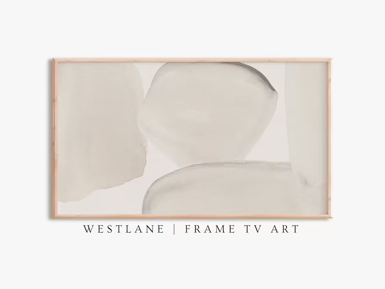 Samsung Frame TV Art | Neutral Minimalist Abstract Painting | DIGITAL TV Download | Etsy (US)