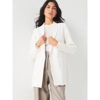 V by Very Structured Double Breasted Blazer - White | Very (UK)