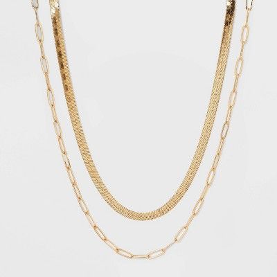 Gold with Elevated Heart Chain Necklace - A New Day™ Gold | Target