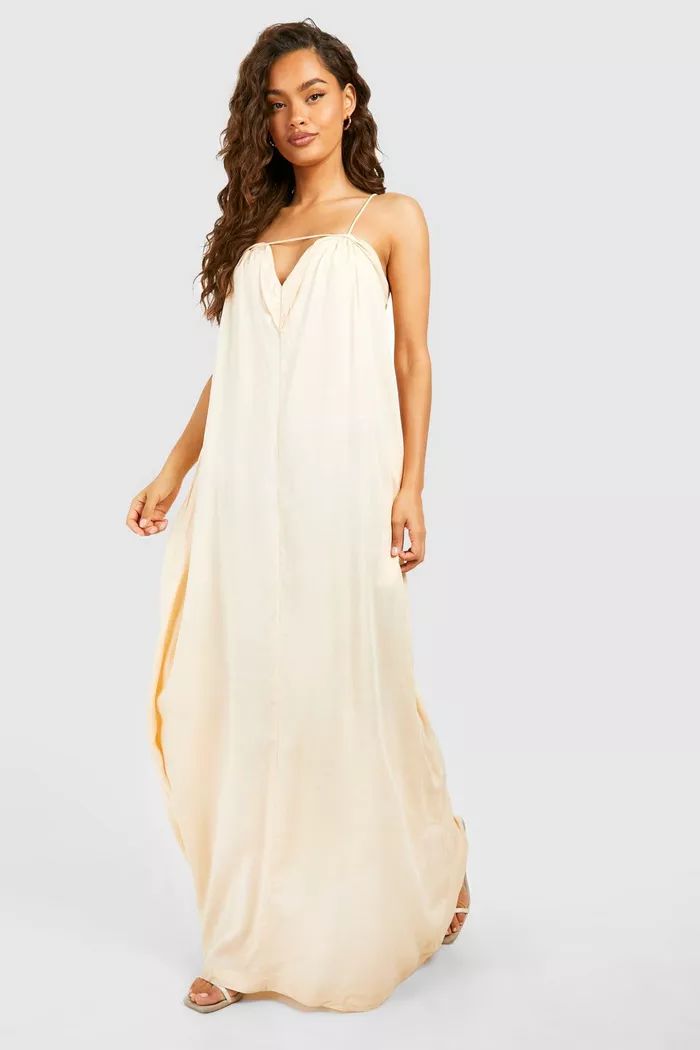 Linen Look Maxi Dress | boohoo (US & Canada)