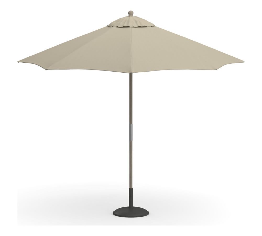 9' Round Market Umbrella with Eucalyptus Pole in Driftwood Finish, Water-Resistant Canvas; Natura... | Pottery Barn (US)