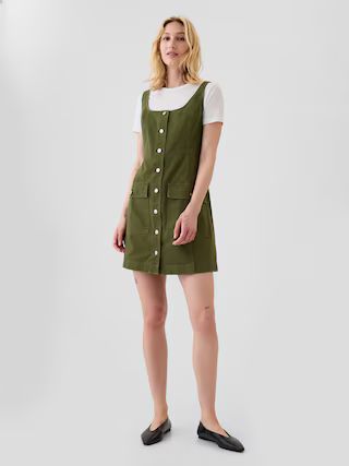 Utility Button Mini Dress | Gap (US)