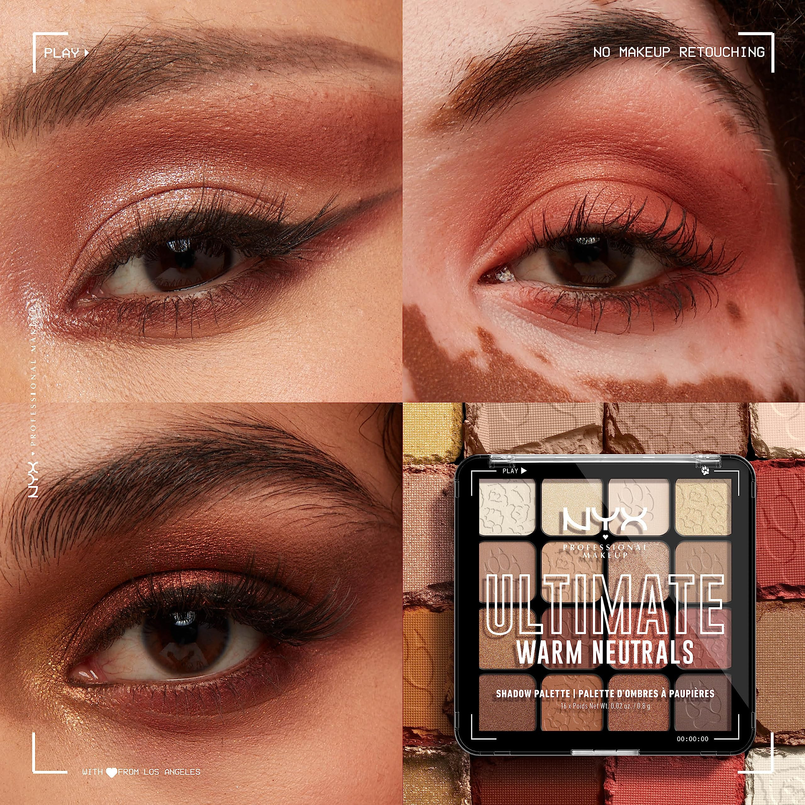 NYX PROFESSIONAL MAKEUP, Ultimate Shadow Palette, Eyeshadow Palette - Warm Neutrals | Amazon (US)