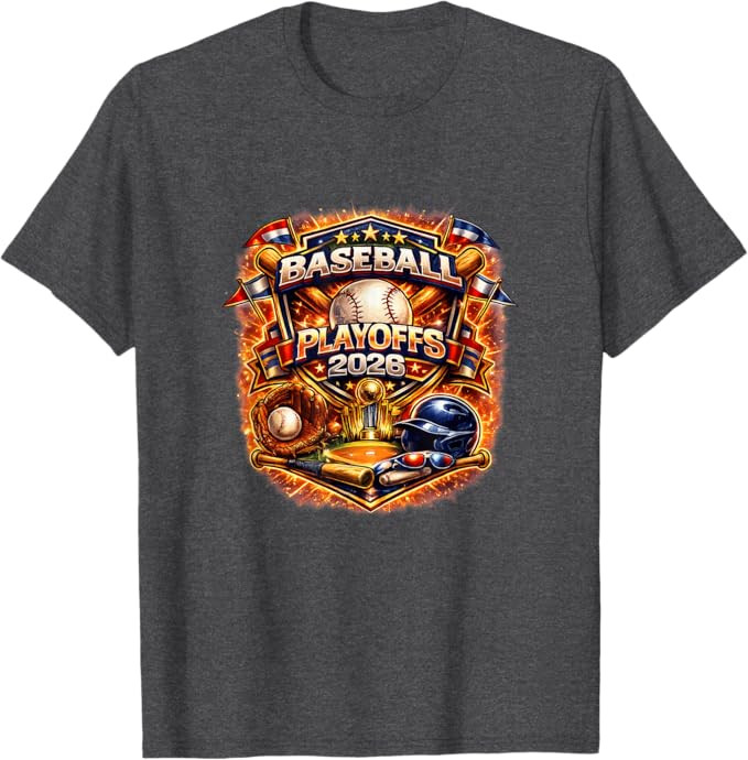 Baseball Playoffs 2026 Graphic Vintage Style Design T-Shirt | Amazon (US)