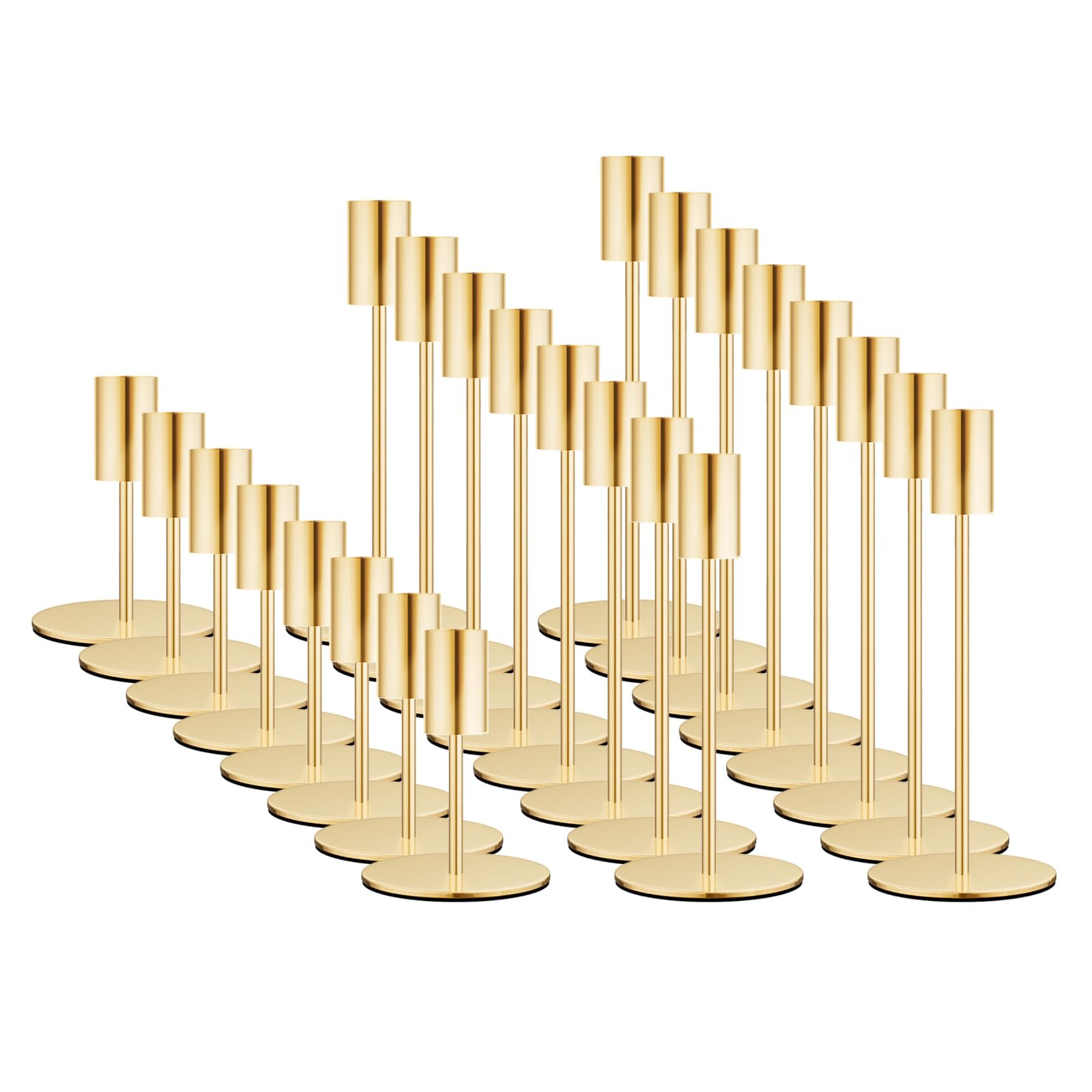 Set of 24 French Gold Taper Candle Holders Bulk Candlestick Holders, Decor Candle Stick Candle Holder for Table or Mantel Centerpiece, Wedding, Dinning, Party Home Decor | Amazon (US)