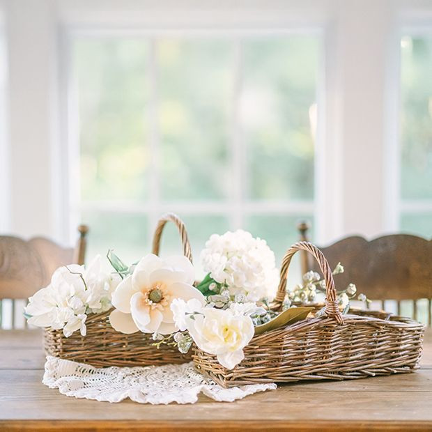 Long Wicker Basket With Handle Set of 2 | Antique Farm House