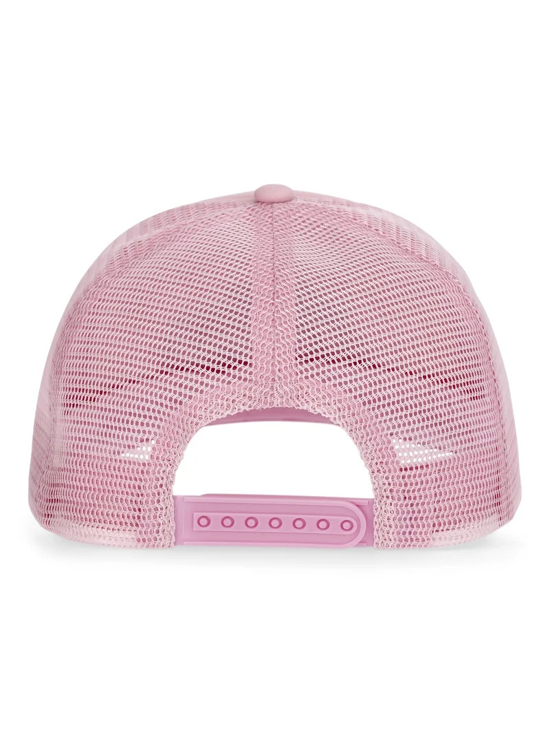 No Boundaries Embroidered Graphic Trucker Hat, Women's, Pink | Walmart (US)