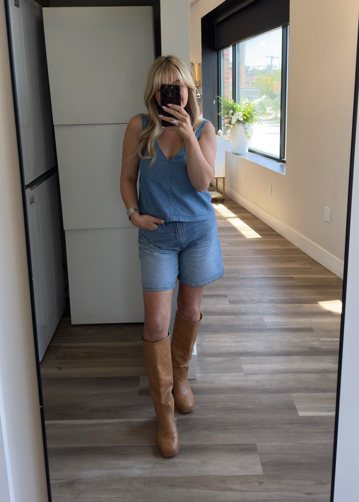 Denim top (old linked similar)
Levi’s shorts size 26 
Boots size 7

#LTKootd #LTKSeasonal #LTKdayinmylife
