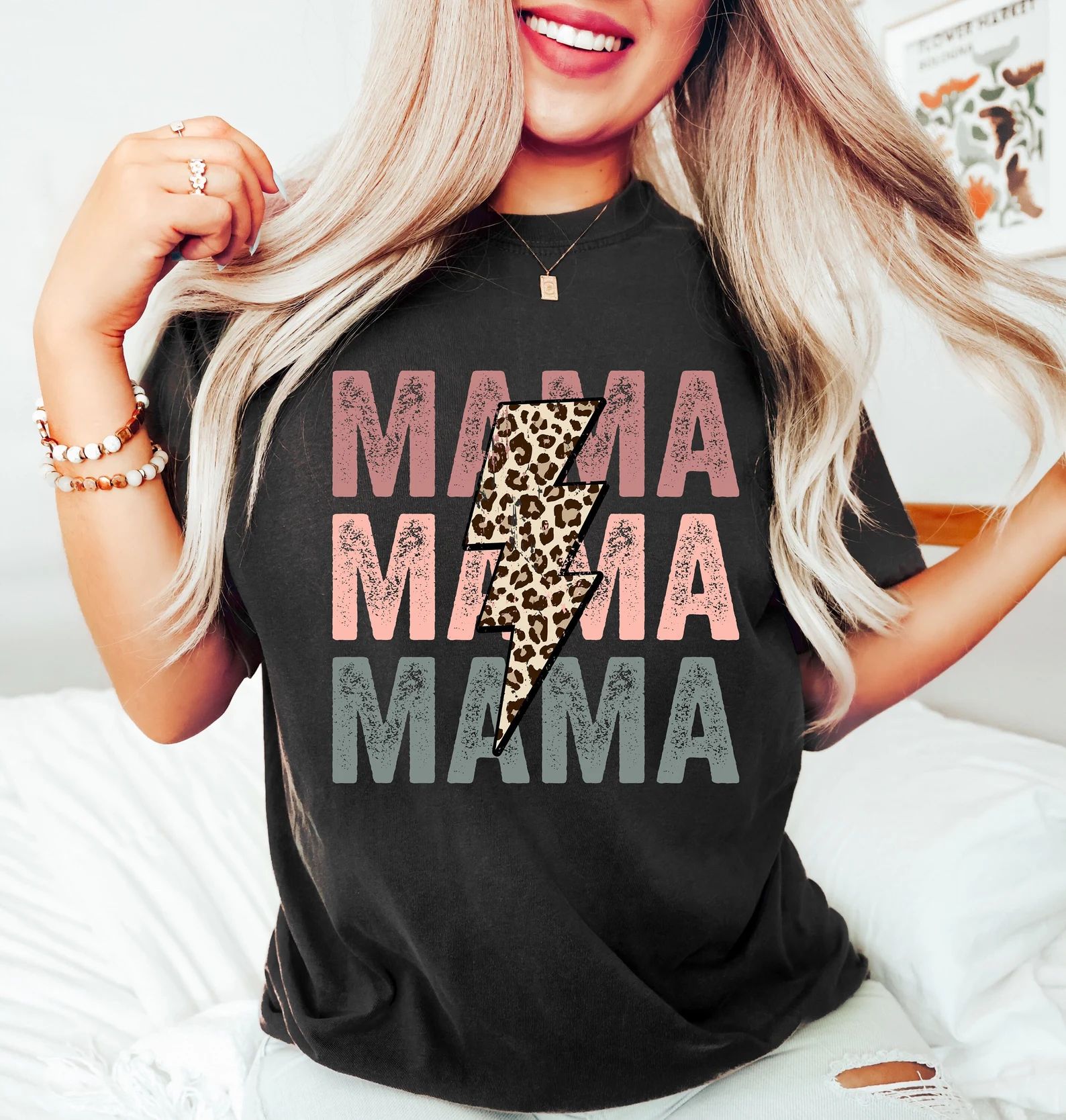 Retro Vintage Mama Shirt, Leopard Mama Shirt, Mom Life Shirt,Girl Mama Shirt, Motherhood Shirt, C... | Etsy (US)
