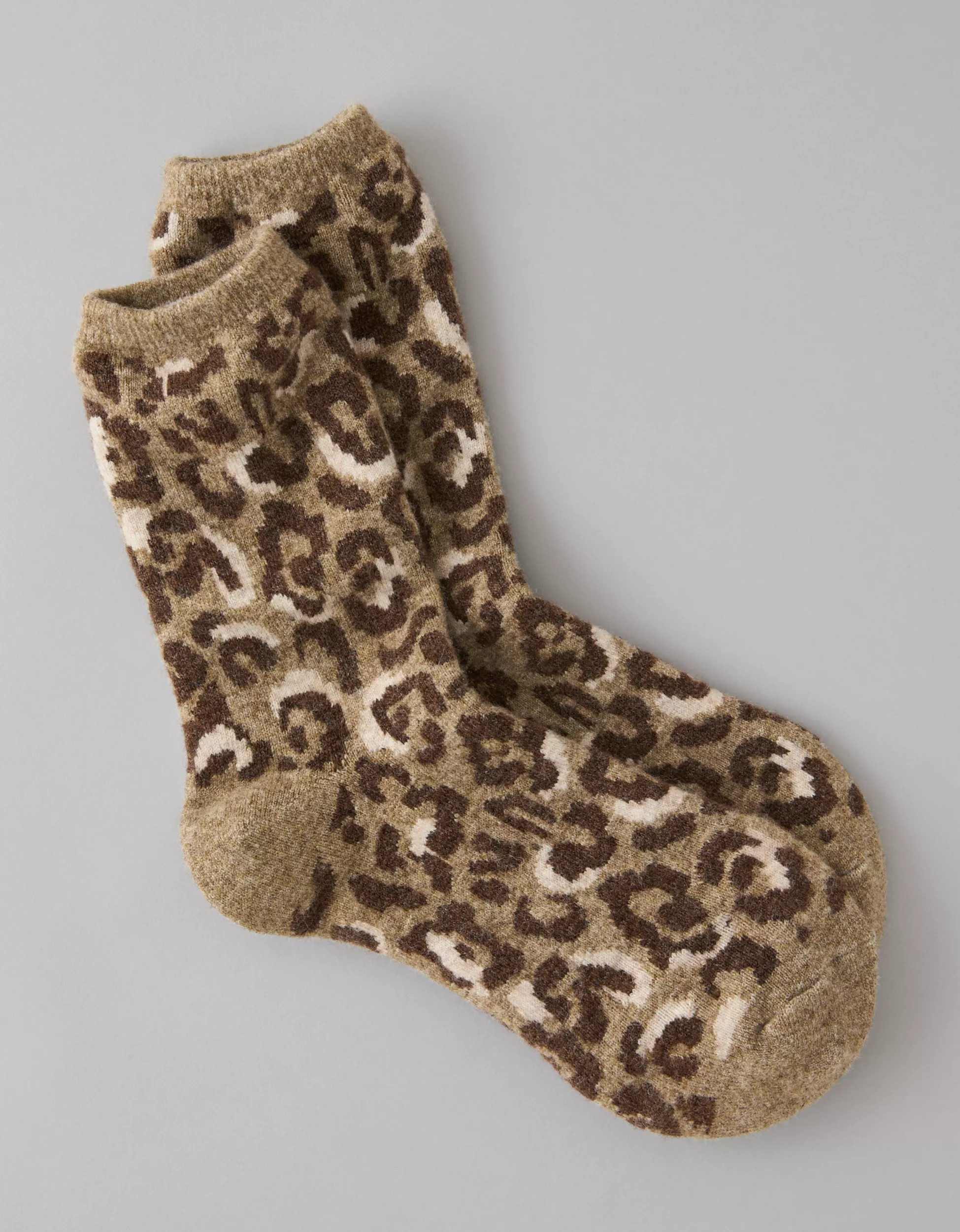 AE Cozy Leopard Crew Socks | American Eagle Outfitters (US & CA)