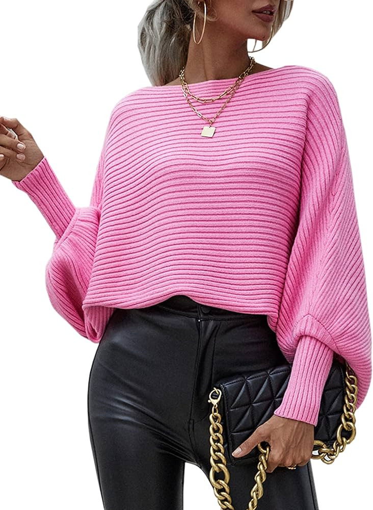 ECOWISH Women Sweater Long Sleeve Color Block Knit Pullover Sweaters Crew Neck Patchwork Casual L... | Amazon (US)