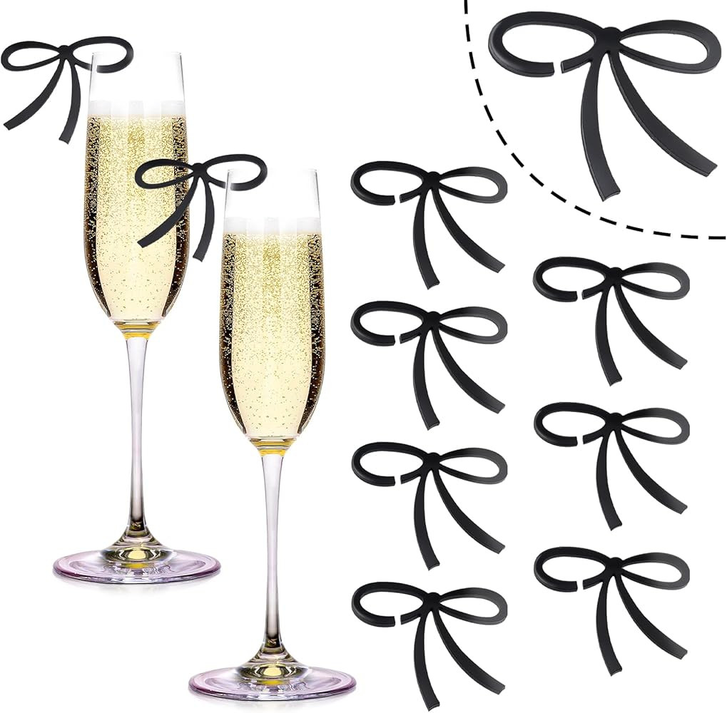 Drink Markers for Glasses Wine Party Decorations,24 Pcs Bows Flamingo Drink Identifiers Cocktail ... | Amazon (US)