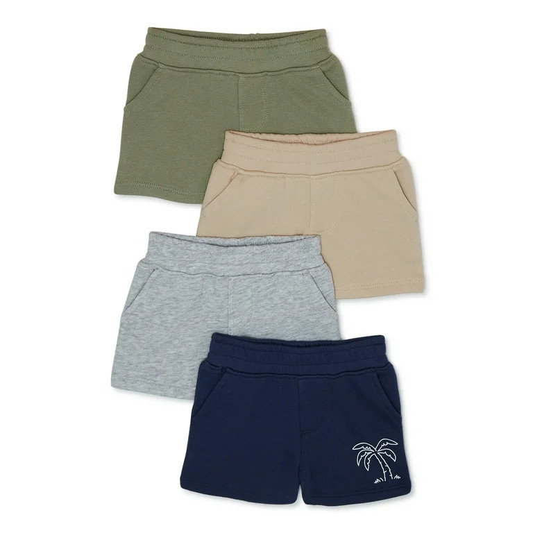 Garanimals Baby Boy French Terry Shorts Multipack, 4-Pack, Sizes 0-24 Months | Walmart (US)
